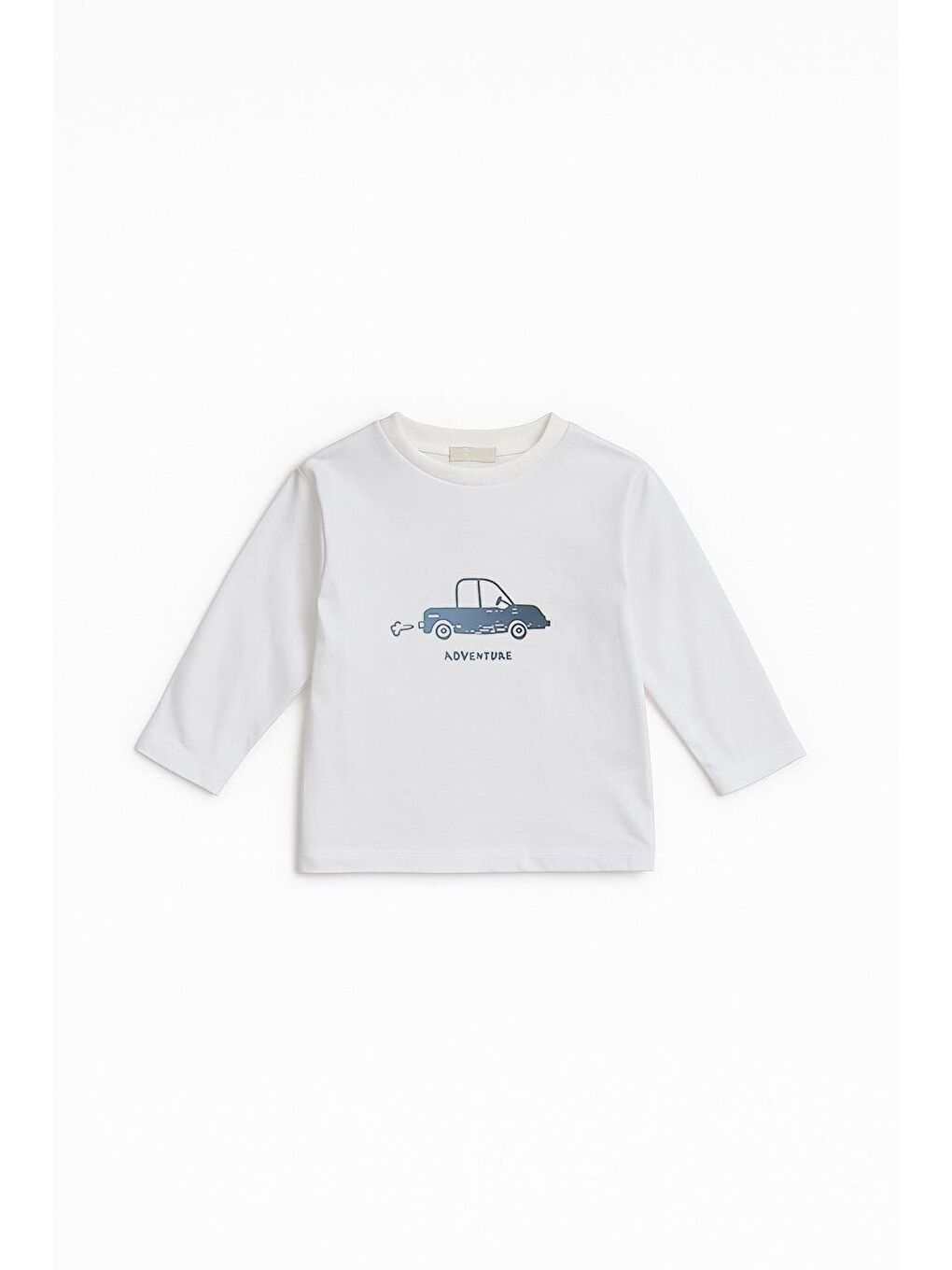 Erkek Çocuk %100 Pamuk Adventure Baskı  Uzun Kollu Tişört - Beyaz (3-4 Yaş 8-9 Yaş)-1