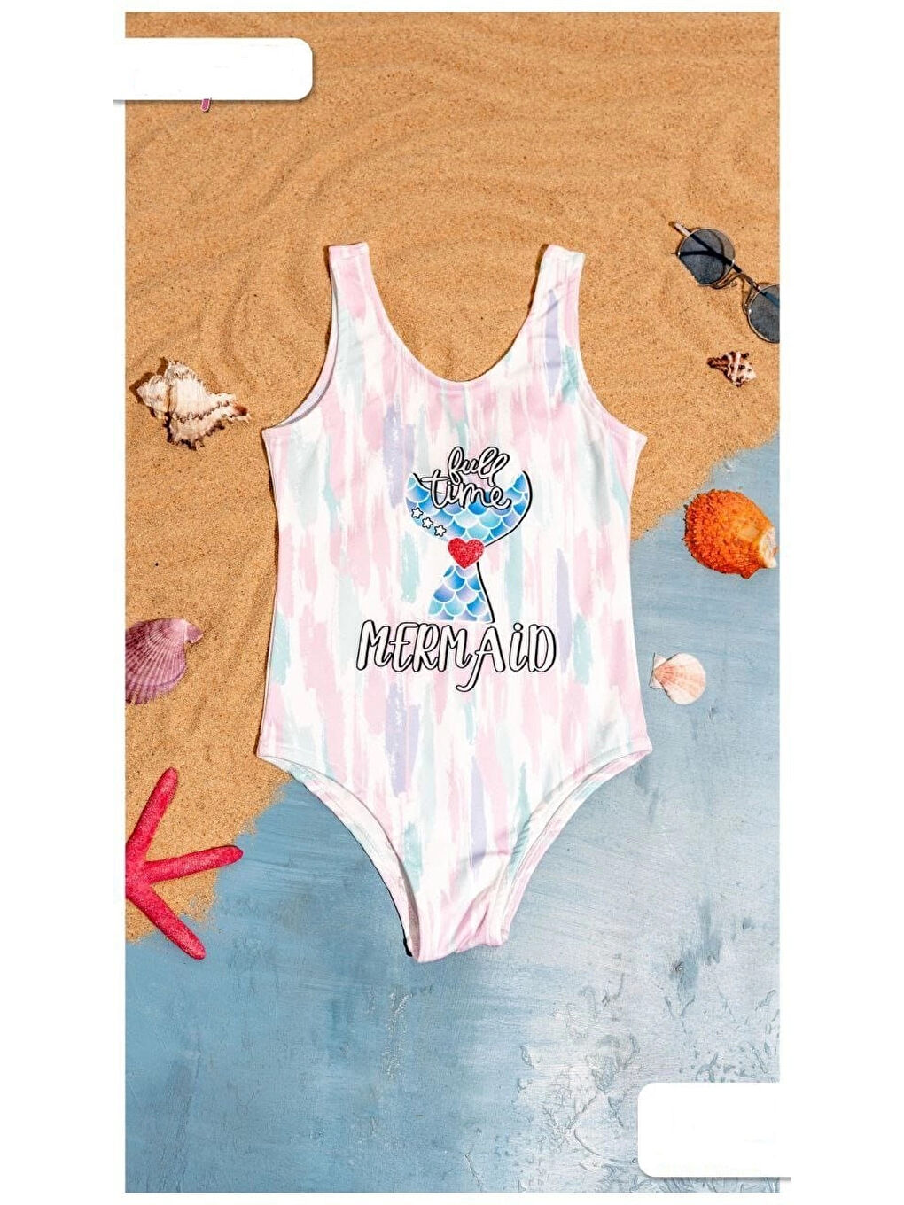 Karışık Full Time Baskılı Kız Çocuk Mayo 1102