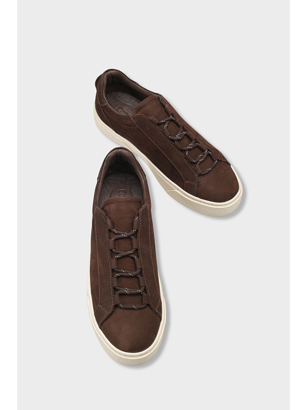 Kahverengi Efram Hakiki Deri Nubuk Gizli Bağcıklı Erkek Günlük Spor Ayakkabı Sneaker-5