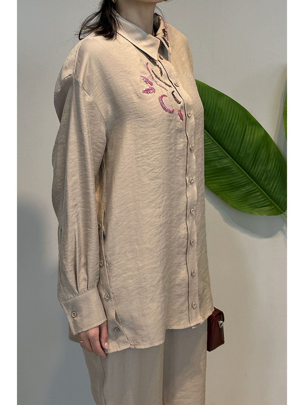 Elegant Flow Gömlek 5251 Bej-3