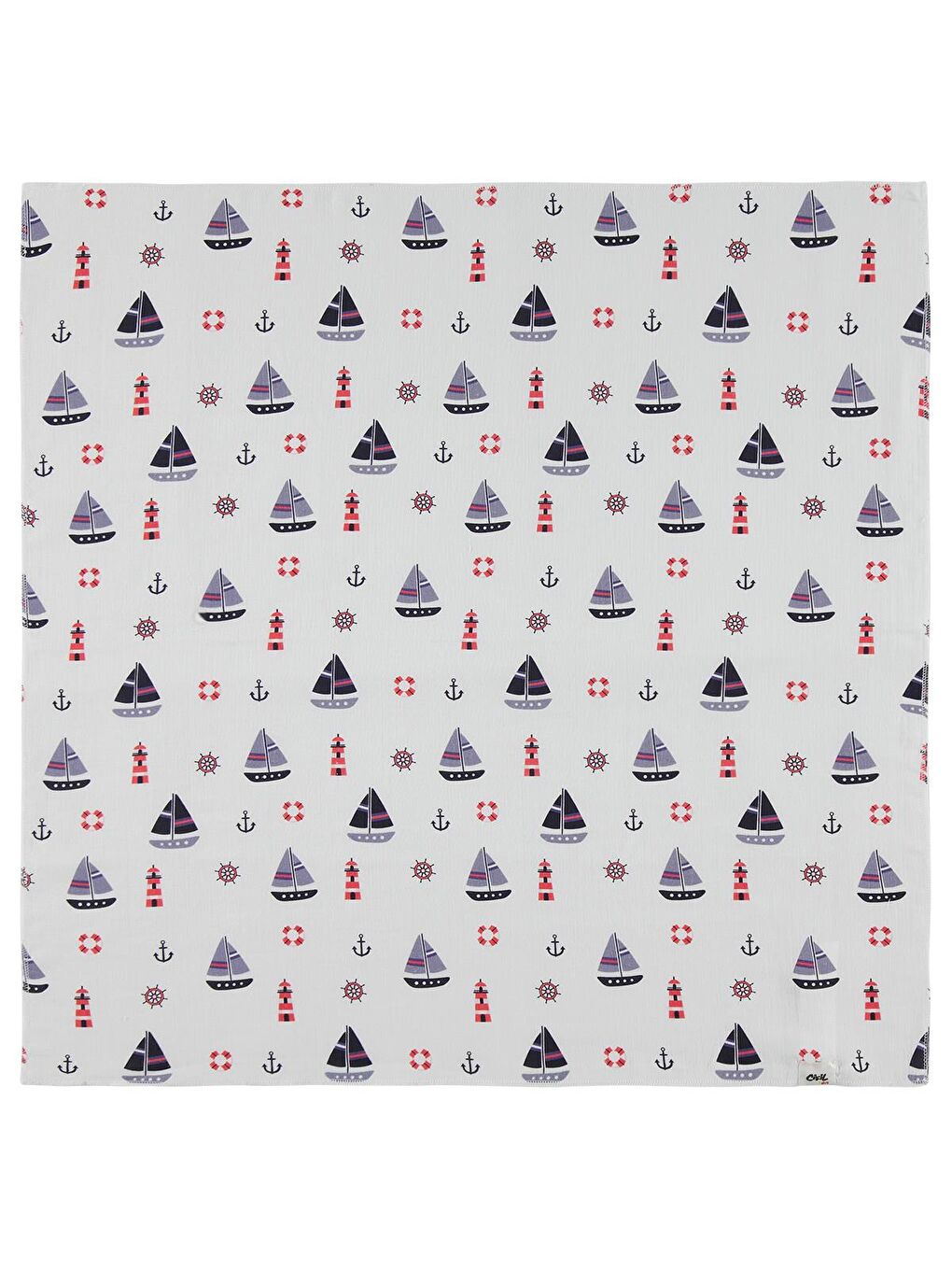 Baby Yelken Baskılı Müslin 75*75 Battaniye - Beyaz Standart