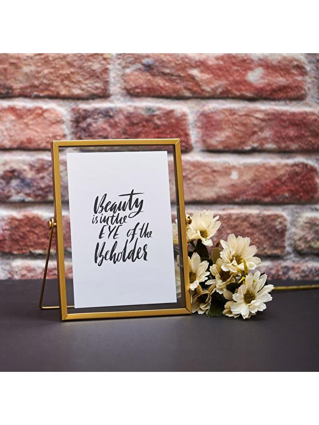 Sarı Metal Çerçeve - Gold - 13x18 cm