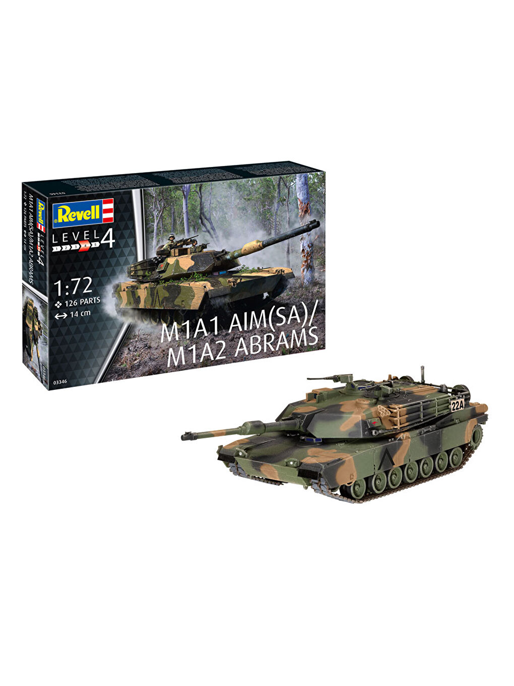 Revell Renksiz Maket Model Kit Askeri M1A1 AIM SA M1A2 Abrams 03346