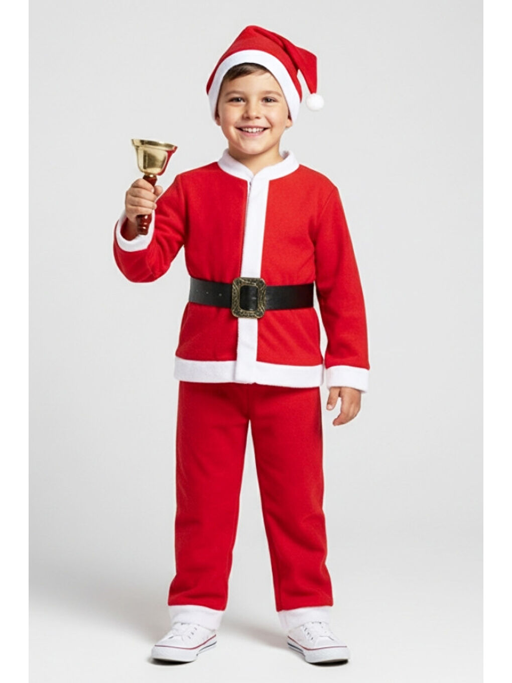 Kırmızı Erkek Çocuk 4'lü Üst+Alt+Şapka+Kemer 12418