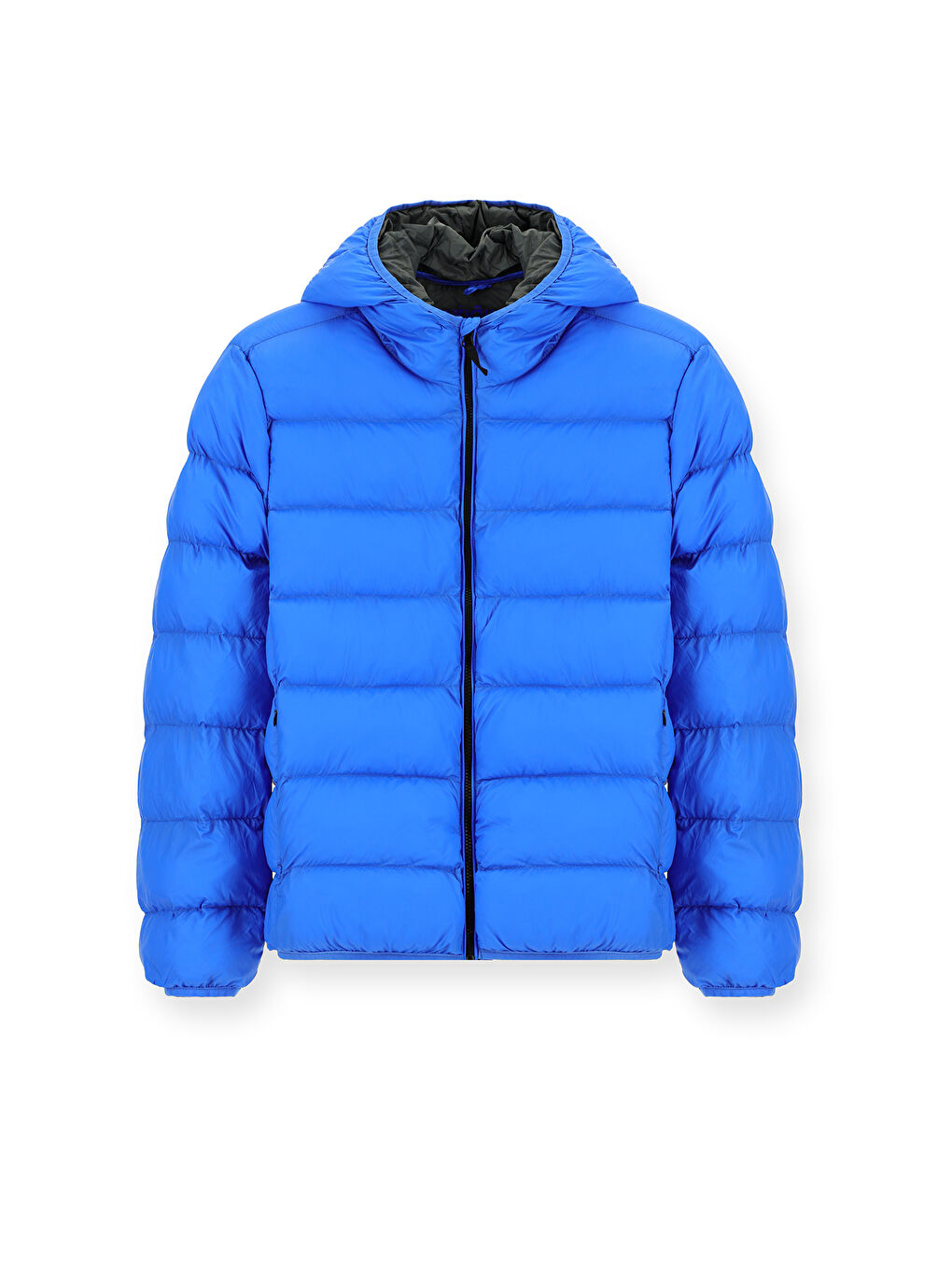 Mavi Kapüşonlu Çantalı Spor Şişme Mont-7