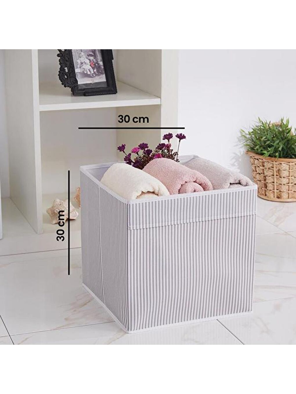 Gri Kapaksız Çizgili Kutu-2