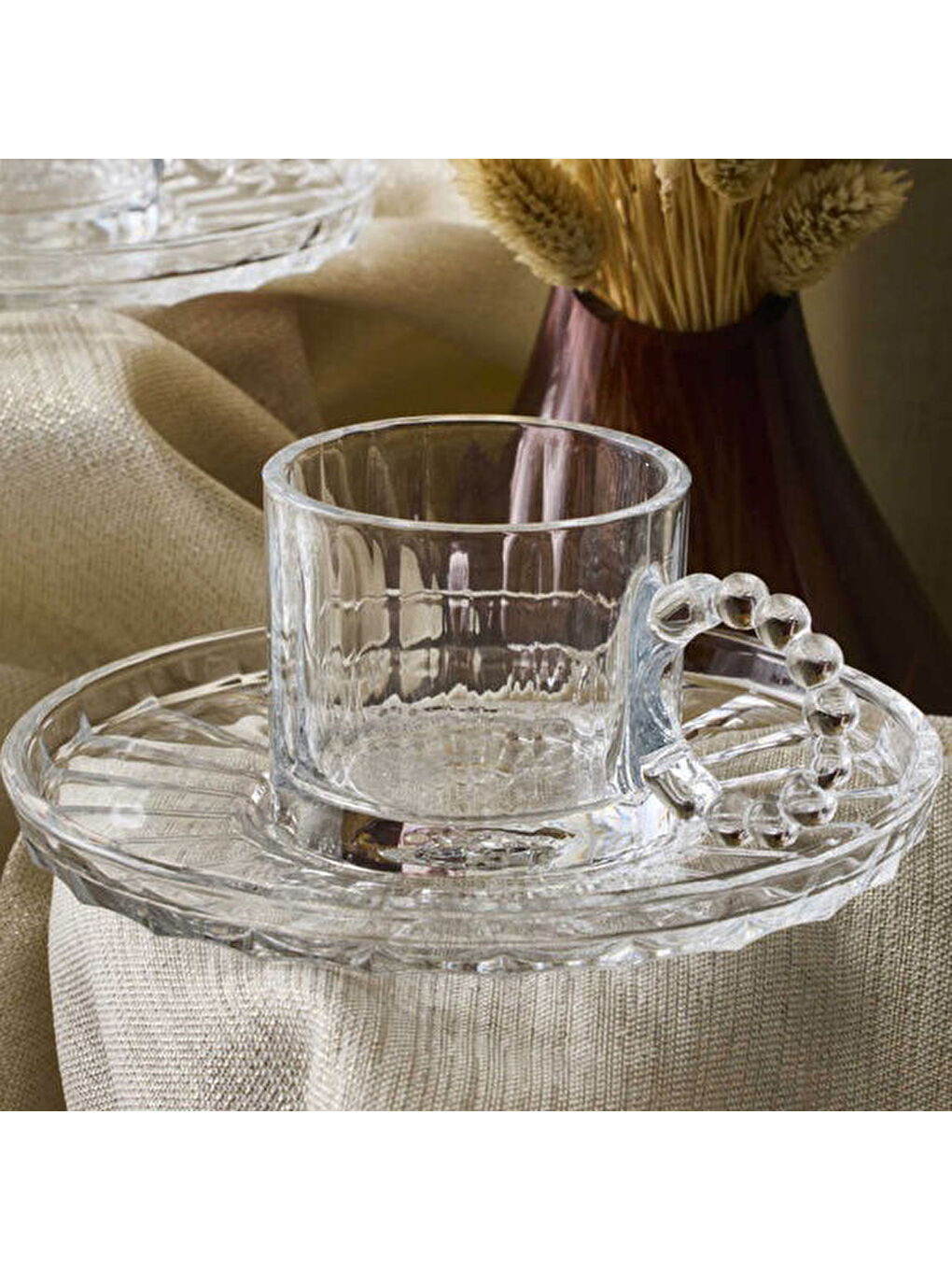 Renksiz Ringo Line 6'lı Kahve Fincan Takımı - Şeffaf - 90 ml-1