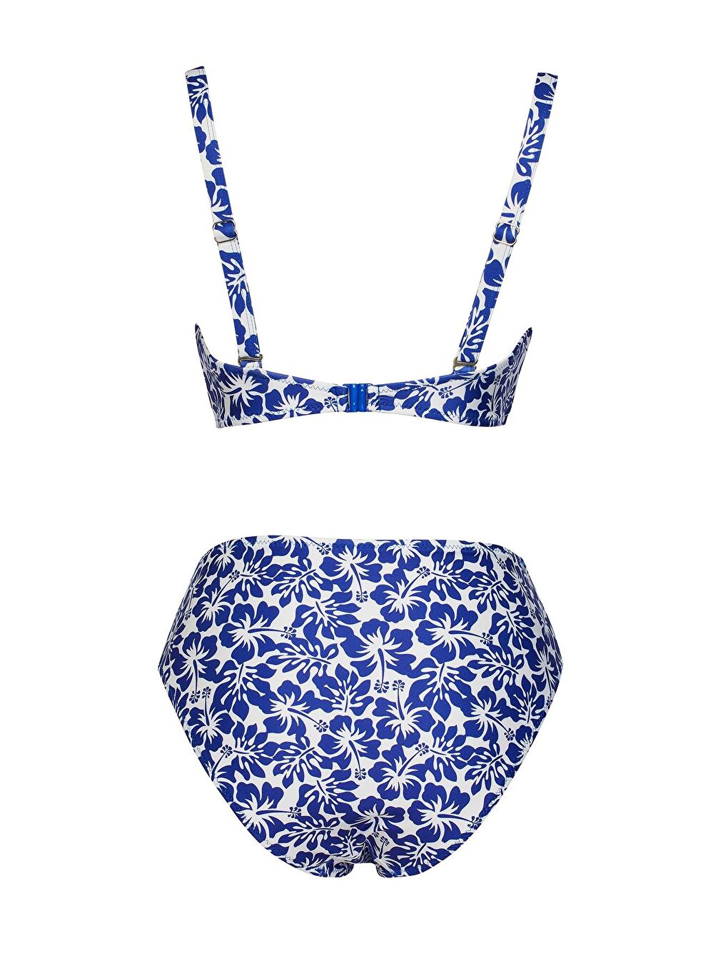 Mavi Pareolu Straplez Askılı Bikini Takım-2