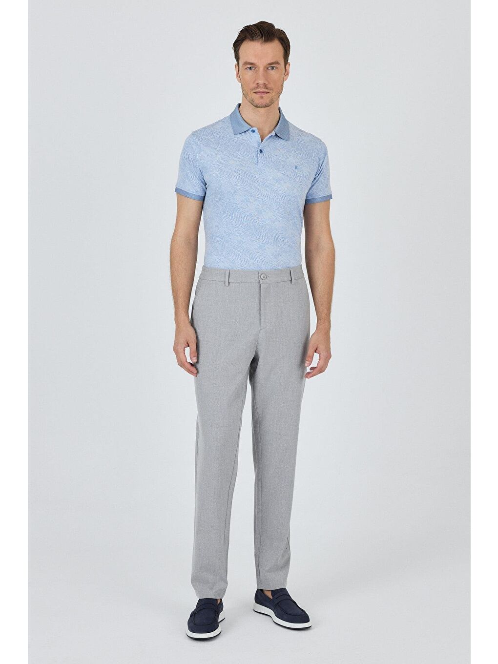 Gri Esnek Yandan Cepli Casual Standart Fit Pantolon 1003250119-1