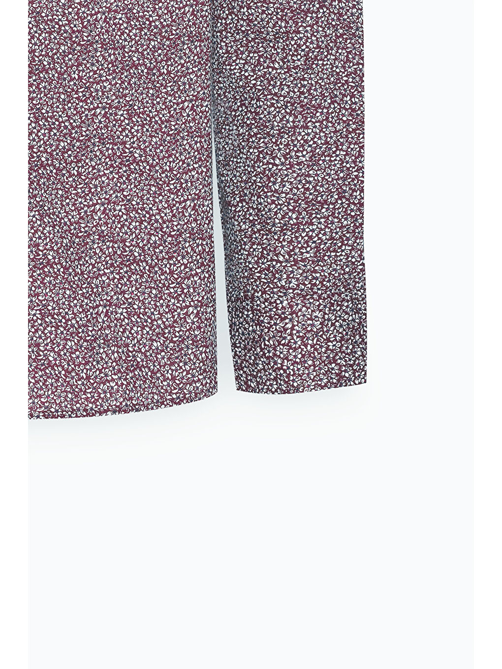 Erkek Bordo-Beyaz Pamuklu Slim Fit Dar Kesim Klasik Yaka Baskılı Gömlek-7