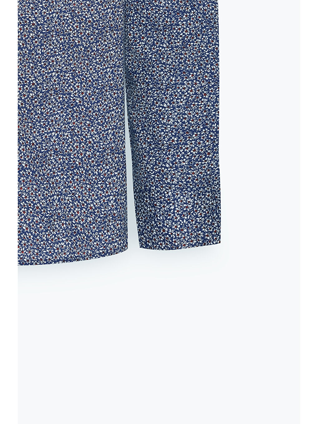 Erkek Mavi-Beyaz Pamuklu Slim Fit Dar Kesim Klasik Yaka Baskılı Gömlek-7