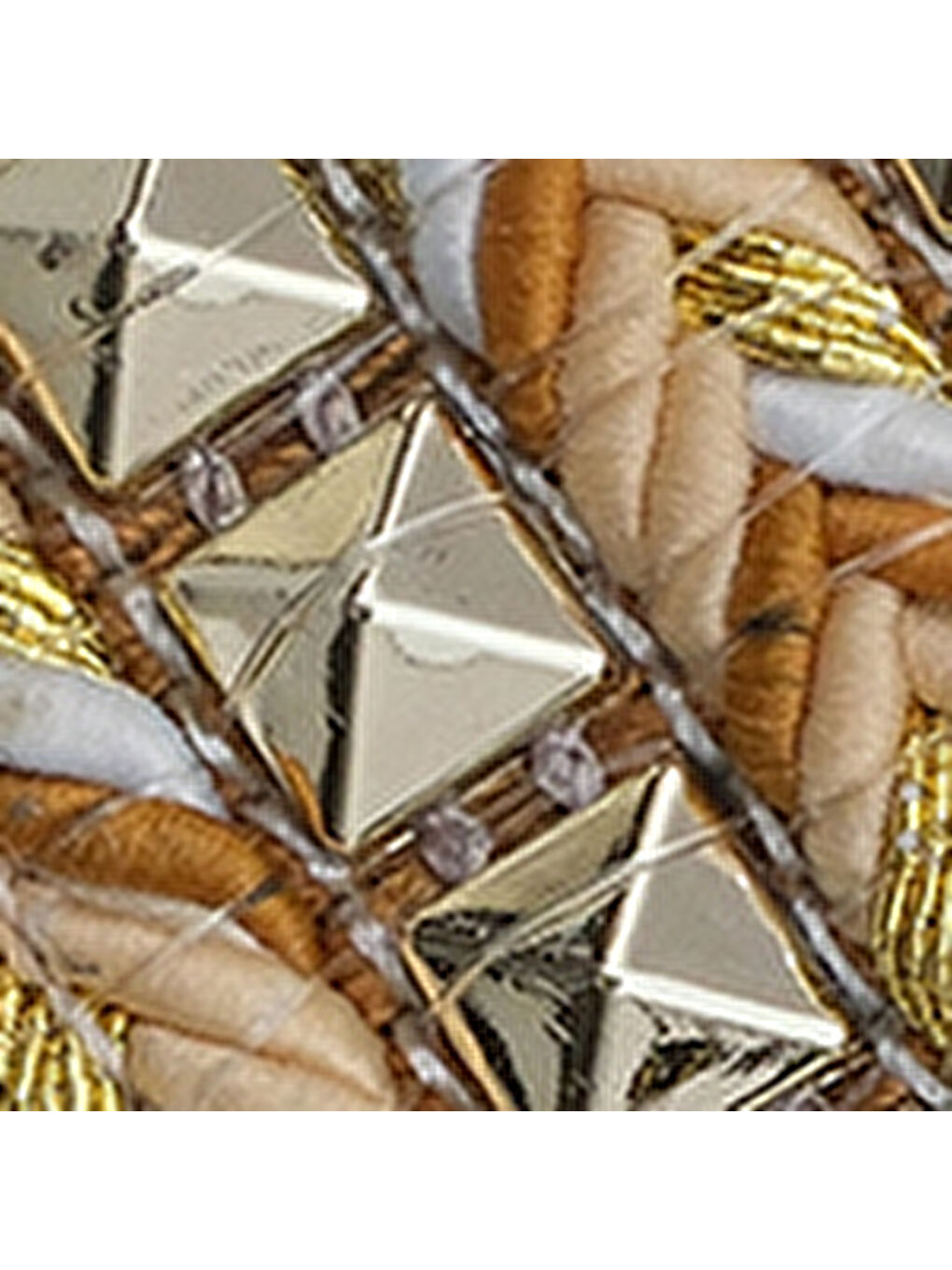 Sarı Kyla Düz Topuklu Küt Burunlu Metal Aksesuarlı Çapraz Bantlı Hasır Kadın Terlik-6