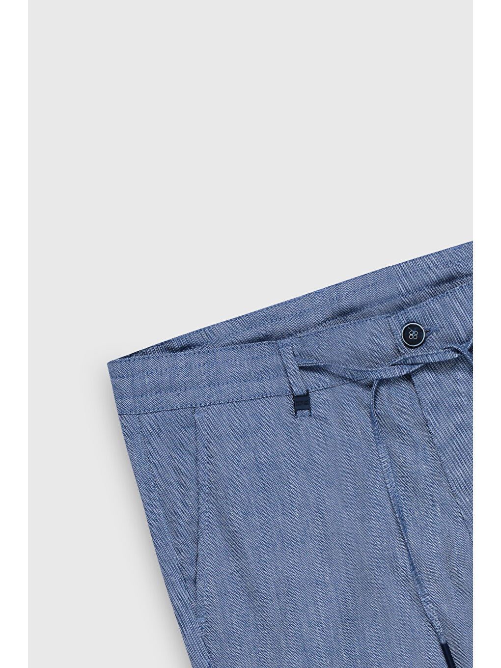 Erkek Lacivert Slim Fit Dar Kesim Yan Cepli Gofre Desenli Şort-2