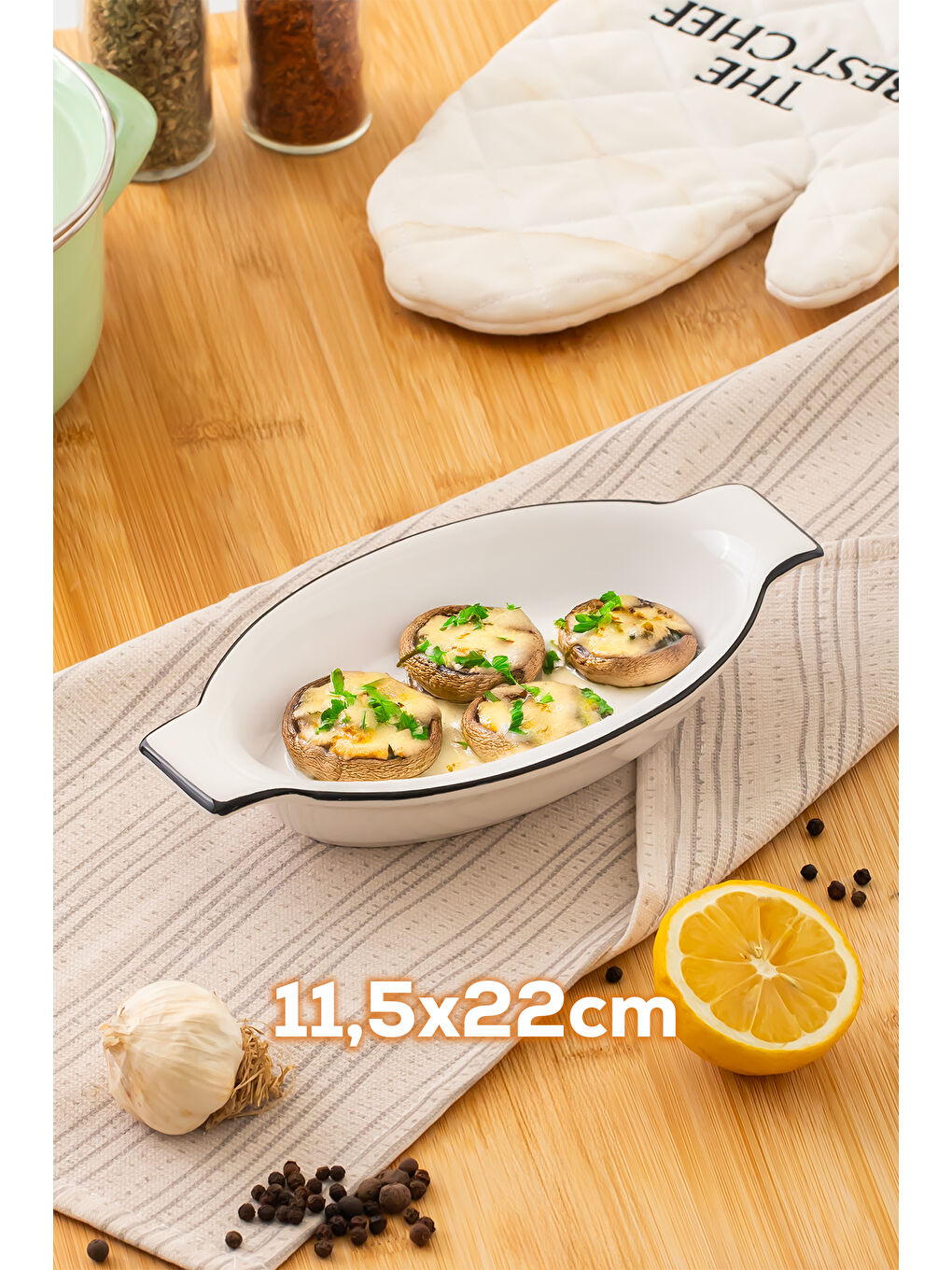 085 Oval 3'lü Fırın Kabı Servis Kabı Oval Sunumluk Tepsi ,Çerezlik Tabak Beyaz-1