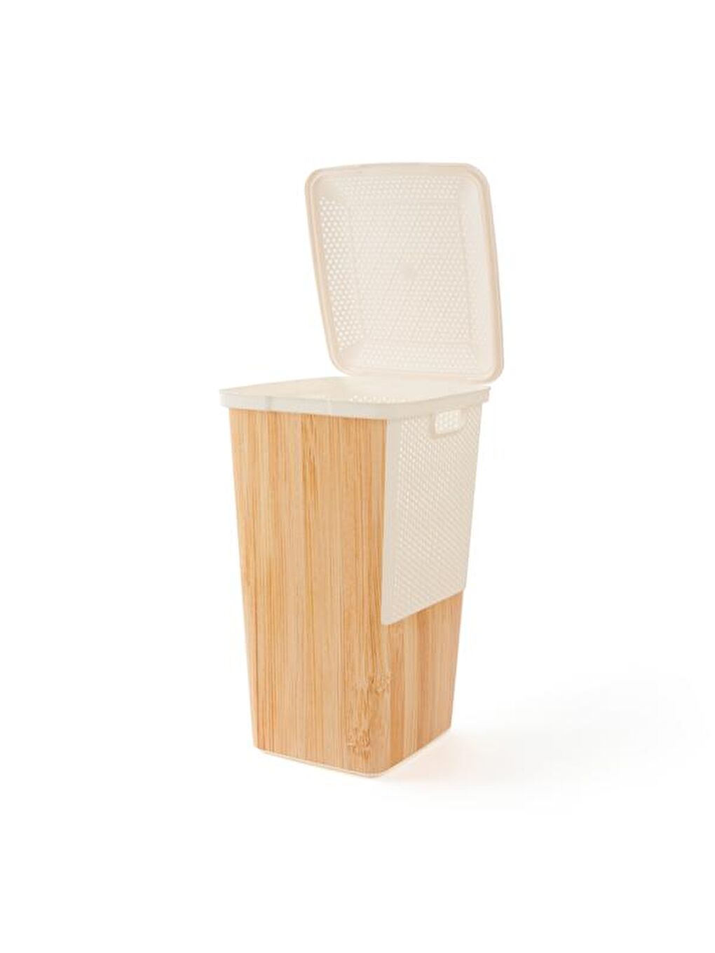 Ahşap Görünümlü Çamaşır Sepeti - Beyaz - 55 lt-2