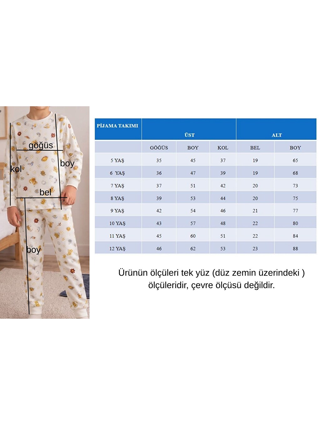 Sarı Erkek Çocuk Yeni Sezon Pamuklu Desenli Pijama Takım Tkm1022-4
