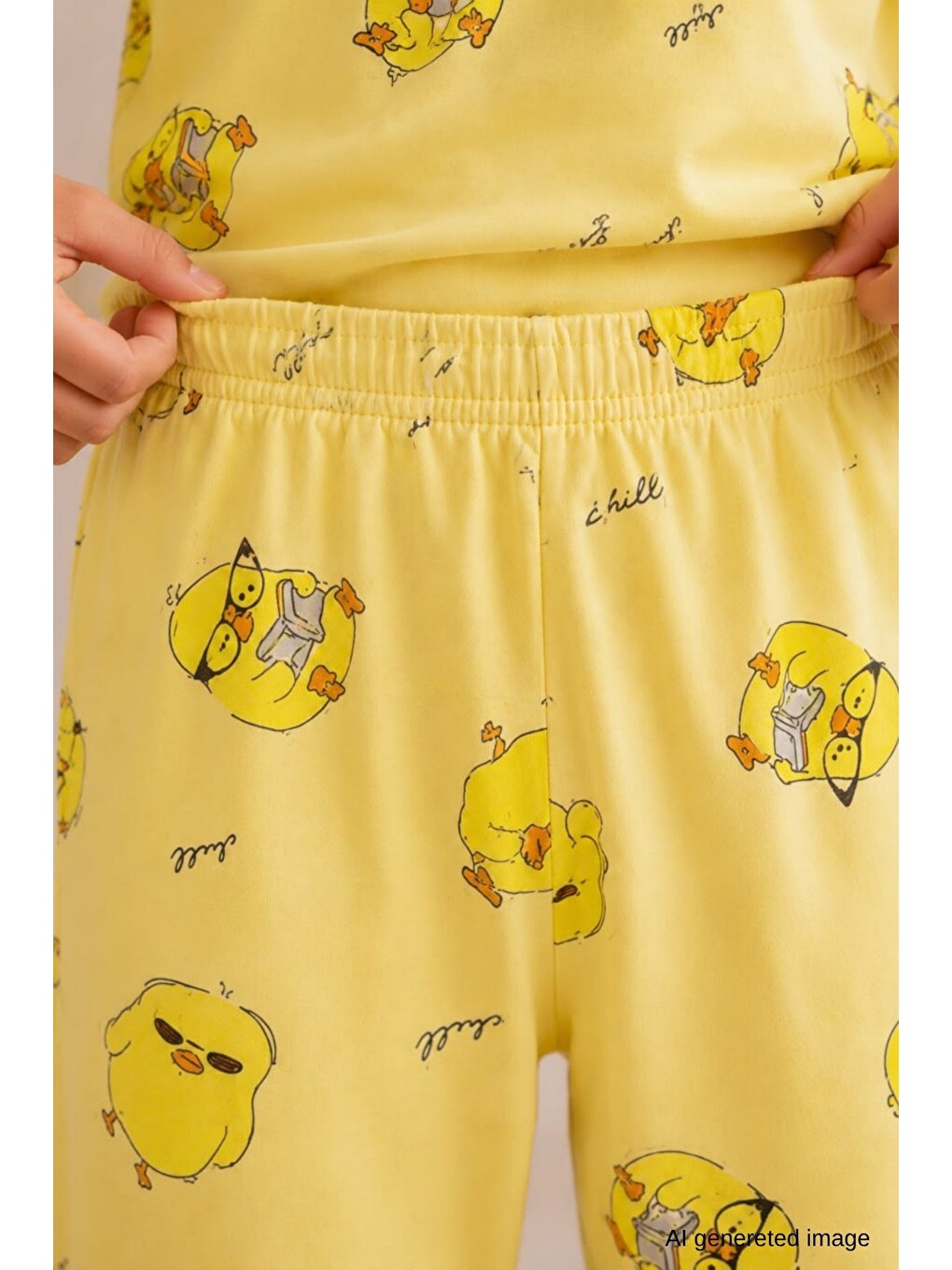 Sarı Erkek Çocuk Yeni Sezon Pamuklu Desenli Pijama Takım Tkm1022-7