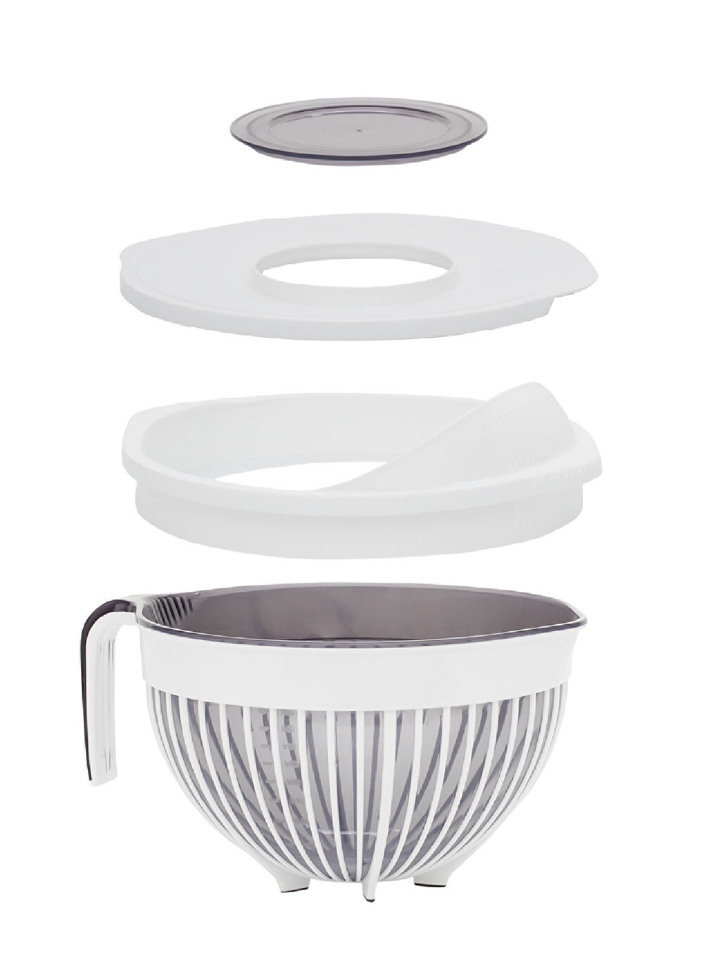 3132 Linea 2 li Çok Amaçlı Kapaklı Karıştırma Mikser Kabı Pirinç Süzgeci - Beyaz-4