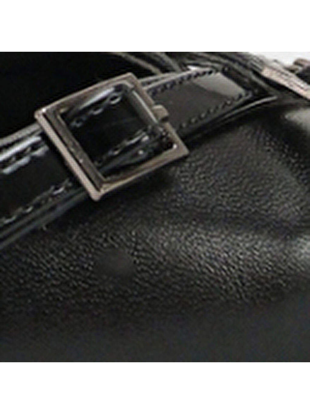 Siyah Sarine Sivri Burunlu Orta Topuklu Çapraz Tokalı Arkası Açık Kadın Ayakkabı-6