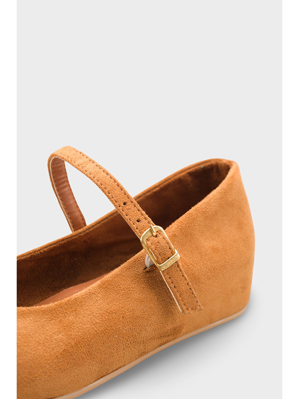 Kahverengi Joell Gizli Topuklu Feta Metal Tokalı Kadın Babet-3