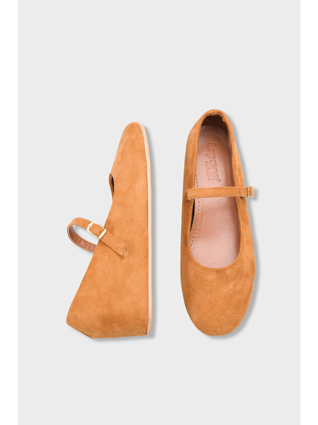 Kahverengi Joell Gizli Topuklu Feta Metal Tokalı Kadın Babet-4