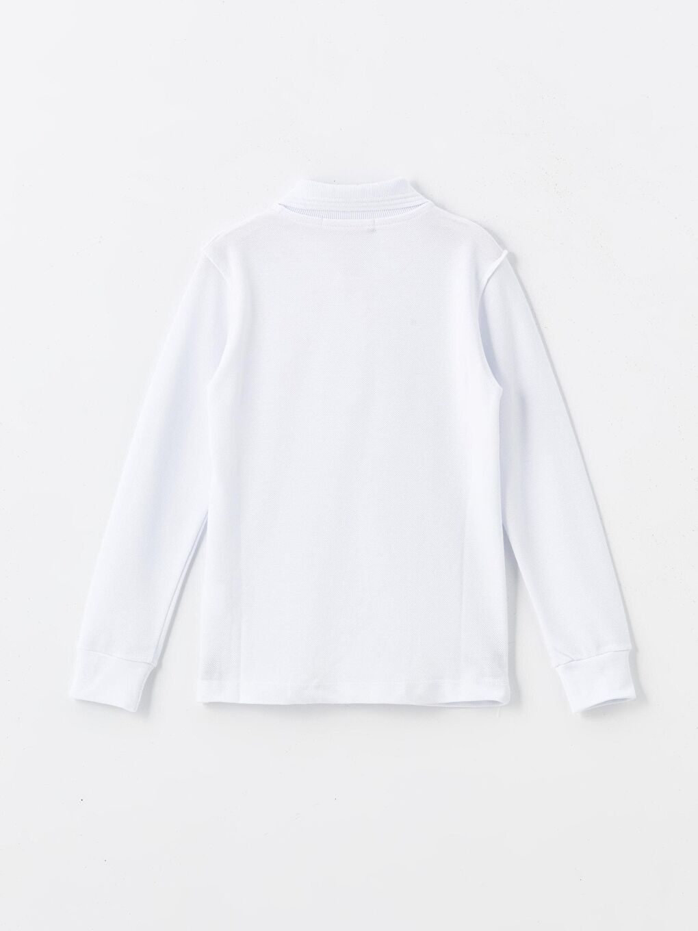 Beyaz Okul Tişört  Polo Yaka   Uzun kollu-1