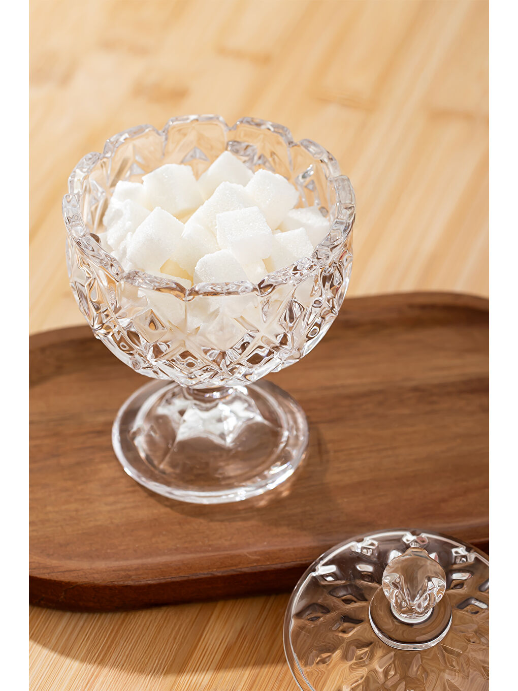 Renksiz Sur-32 Cam Ayaklı Kahve Yanı Şekerlik Sunumluk Lokumluk