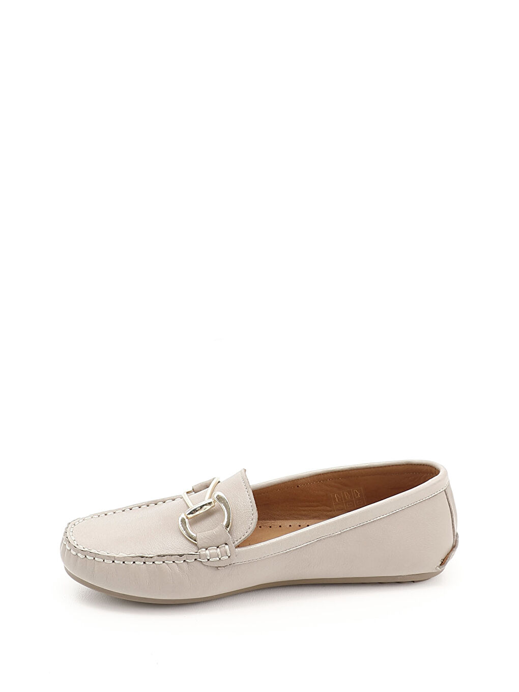 Bej Kadın BEJ-CAMEL Tokalı Rok Hakiki Deri Comfort Loafer-1