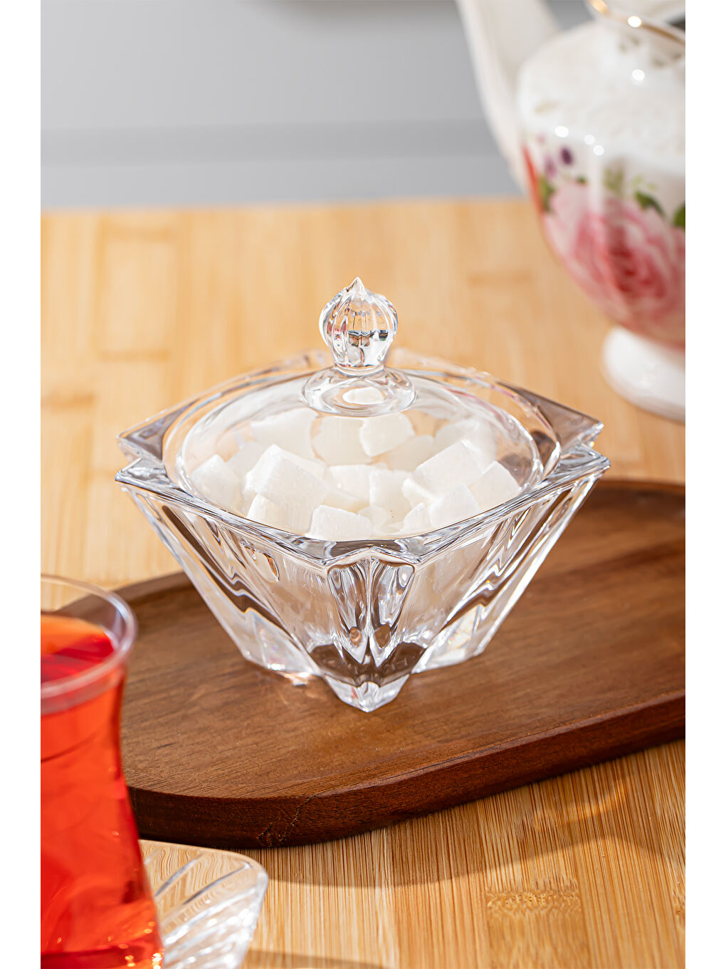 Renksiz Dm605-2 Cam Şekerlik Sunumluk Lokumluk Kahve Yanı Drajelik 150 ml-1