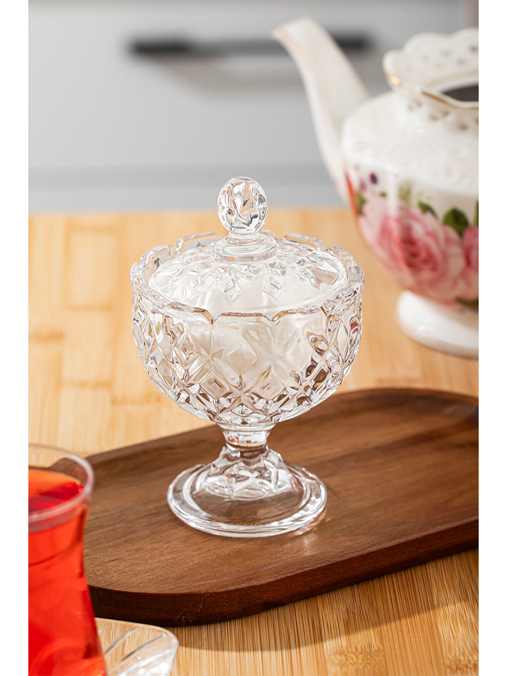 Renksiz Sur-32 Cam Ayaklı Kahve Yanı Şekerlik Sunumluk Lokumluk-1