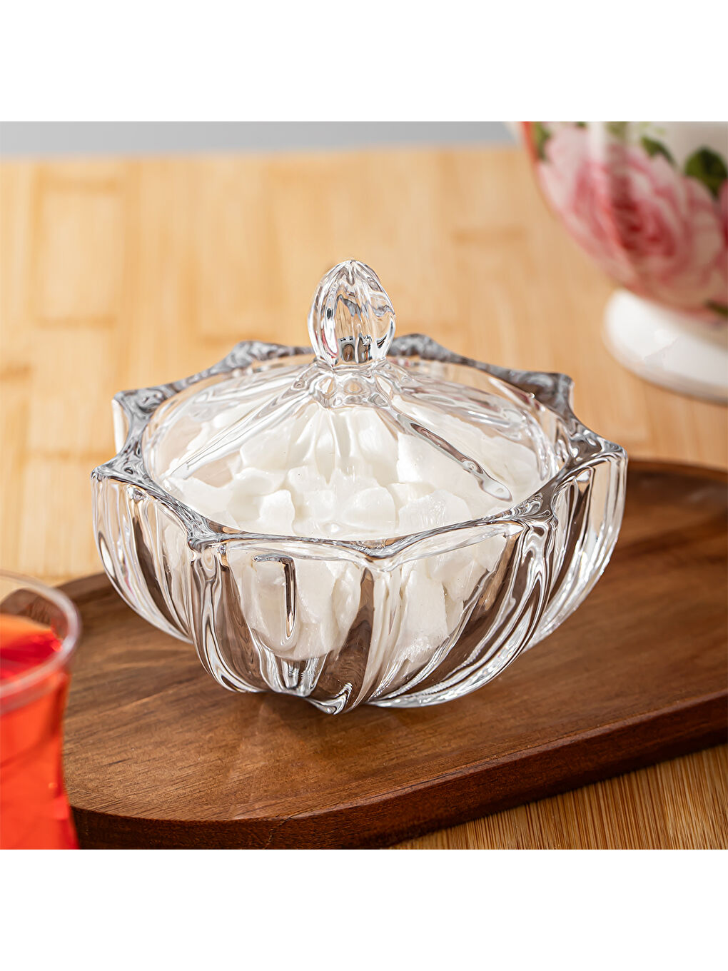 Renksiz Dm601-2 Cam Şekerlik Sunumluk Lokumluk Kahve Yanı Drajelik 200 ml