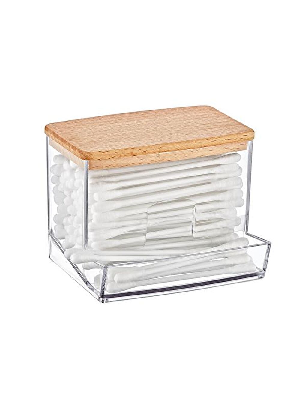 Renksiz Ahşap Kapaklı Pamuk Organizeri