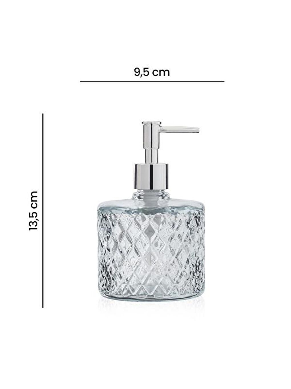 Renksiz Kristal Cam Sıvı Sabunluk - Şeffaf-3