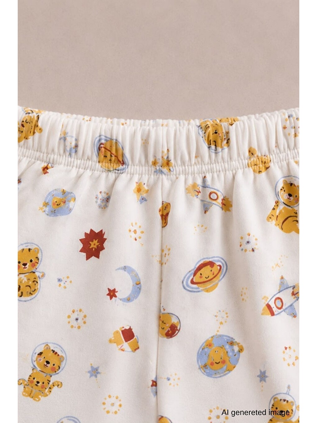 Ekru Erkek Çocuk Yeni Sezon Pamuklu Desenli Pijama Takım Tkm1022-5
