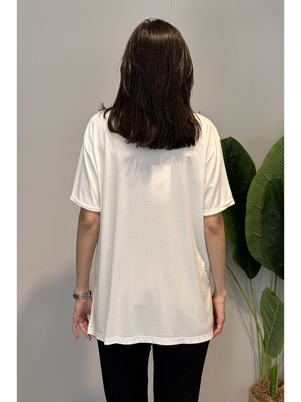 Kısa Kollu Bambu Bluz 161 Ekru-3