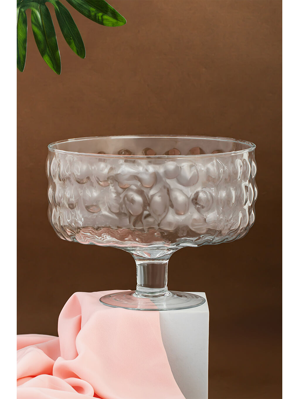 Renksiz RGY077 Bubbles Ayaklı Cam Kek Fanusu  Pasta   Kek   Tatlı Sunum Standı 19 Cm-3