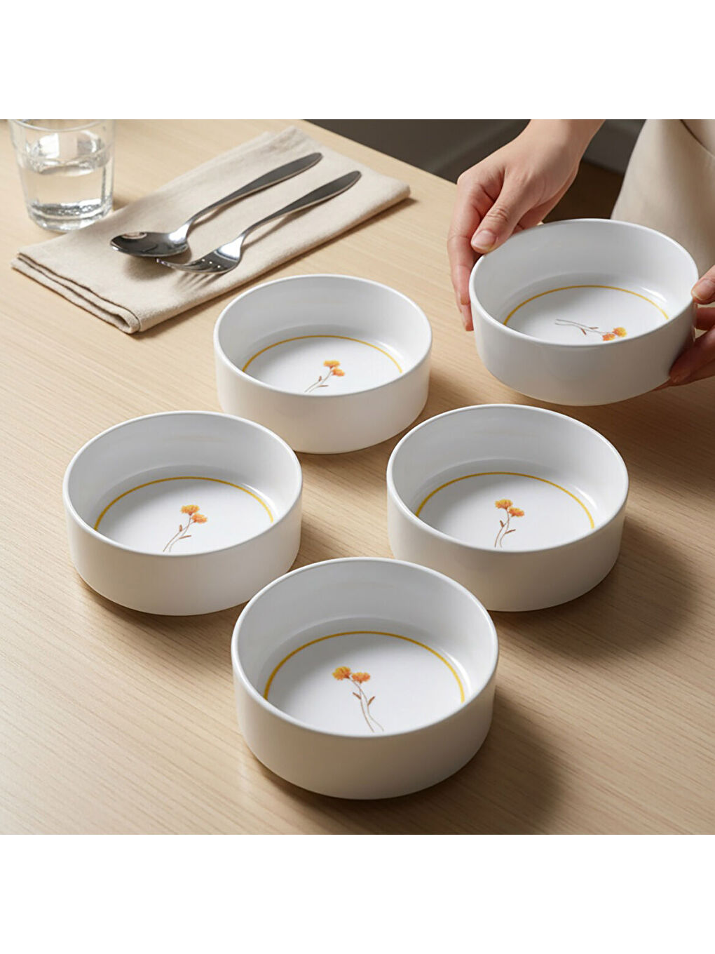 Ekru Paris Flower  4 Parça 12 cm Kase 29554-2