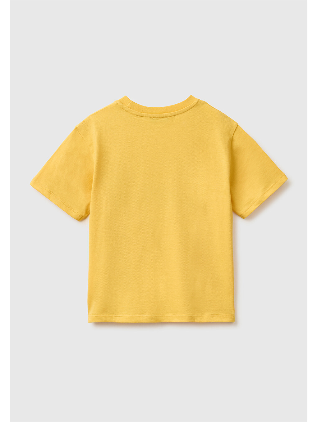 Erkek Bebek Hardal Sarısı Baskı ve Aplike Detaylı Bisiklet Yaka T-Shirt-1