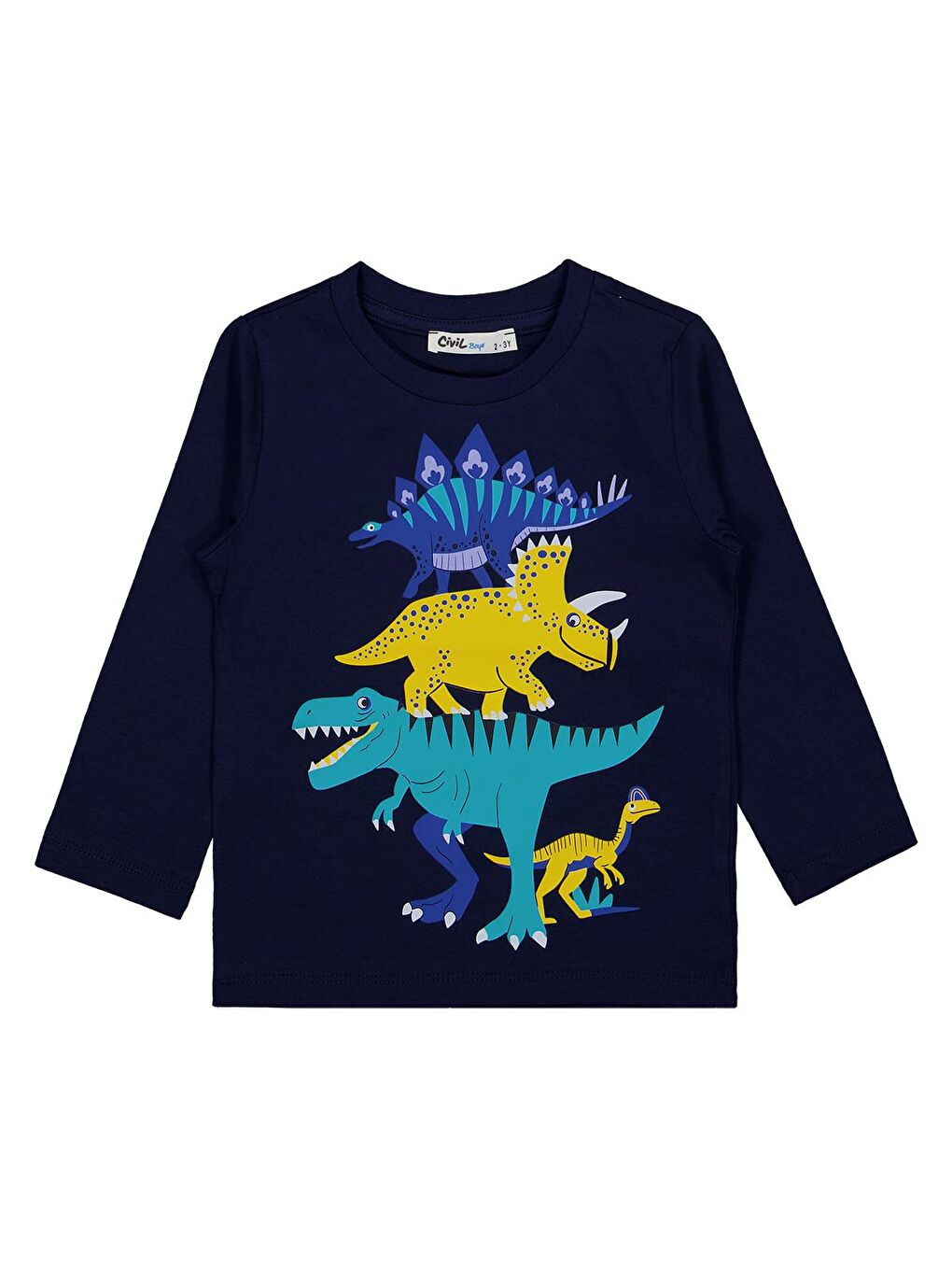 Beyaz Boys Cool Dino Baskılı 3'lü Set 2-4 Yaş Sweatshirt - Standart-4