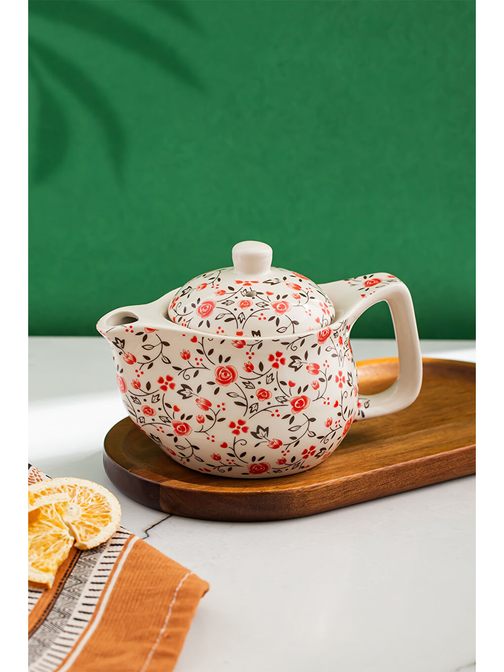 Beyaz DEM-132-3 Isıya Dayanıklı Porselen Demlik Bitki Çayı Demliği 400 ml