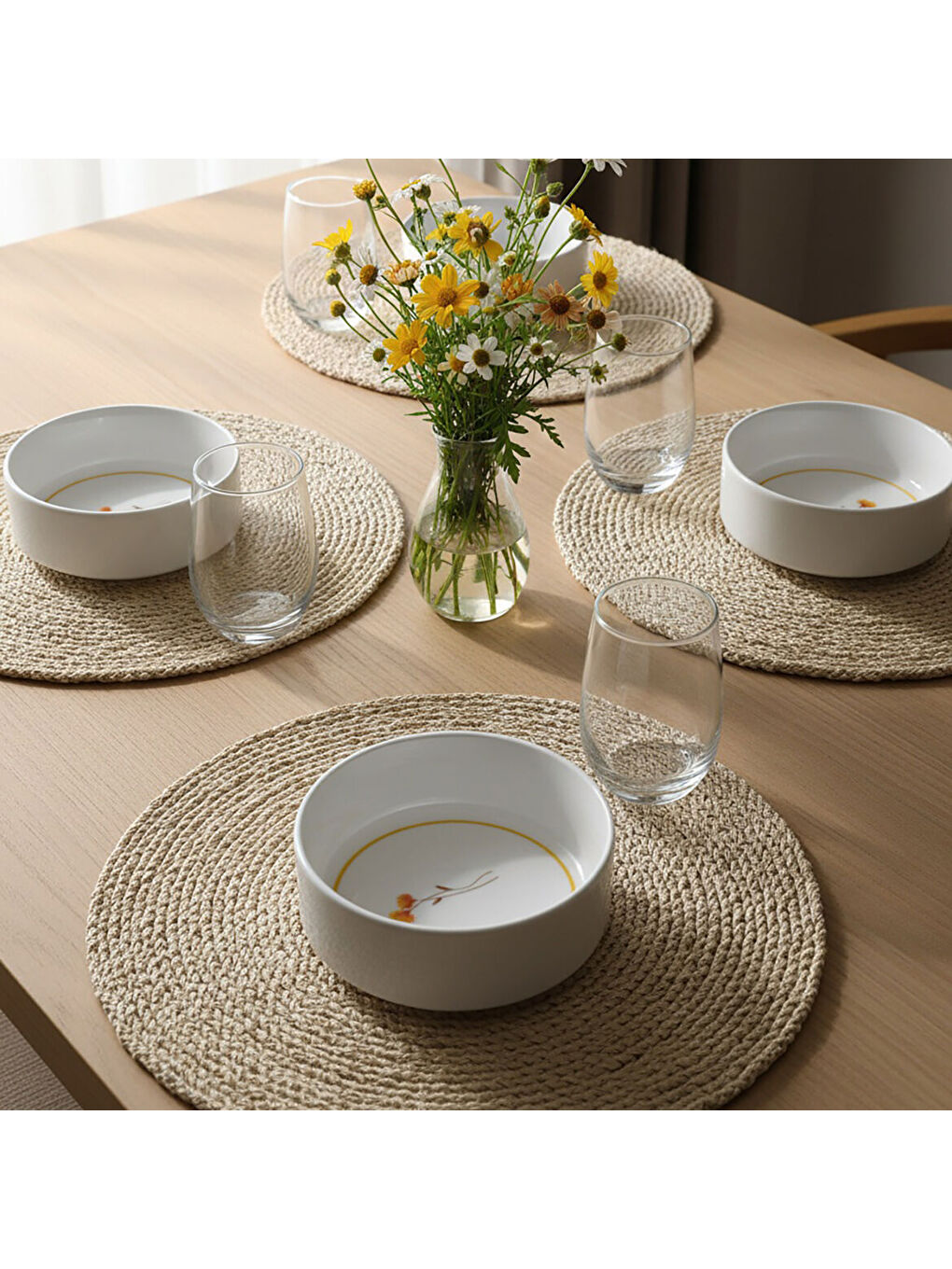 Ekru Paris Flower  4 Parça 12 cm Kase 29554-4