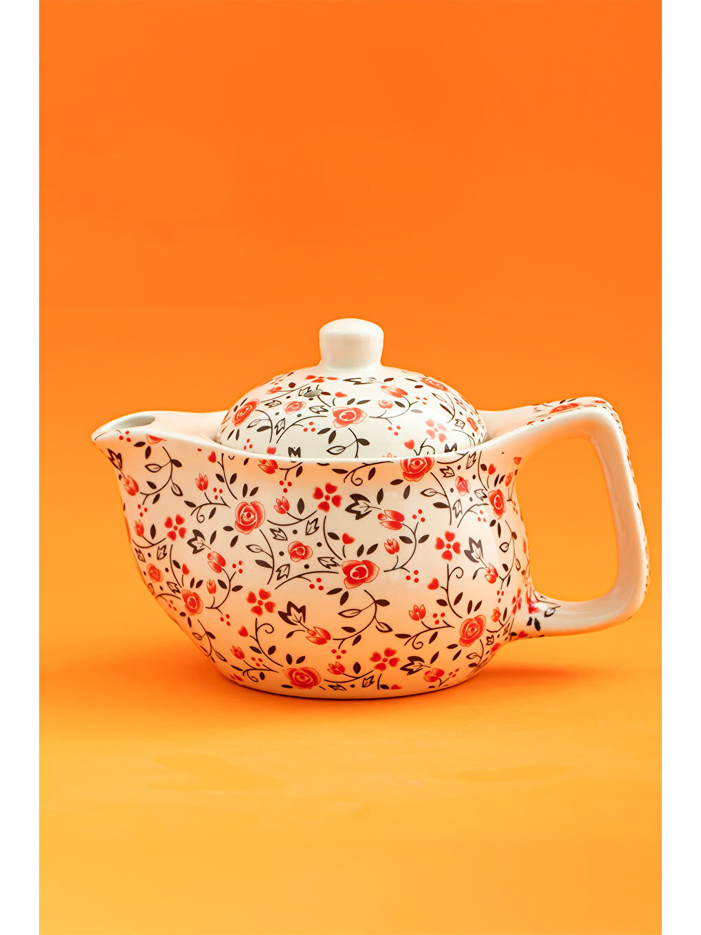 Beyaz DEM-132-3 Isıya Dayanıklı Porselen Demlik Bitki Çayı Demliği 400 ml-1