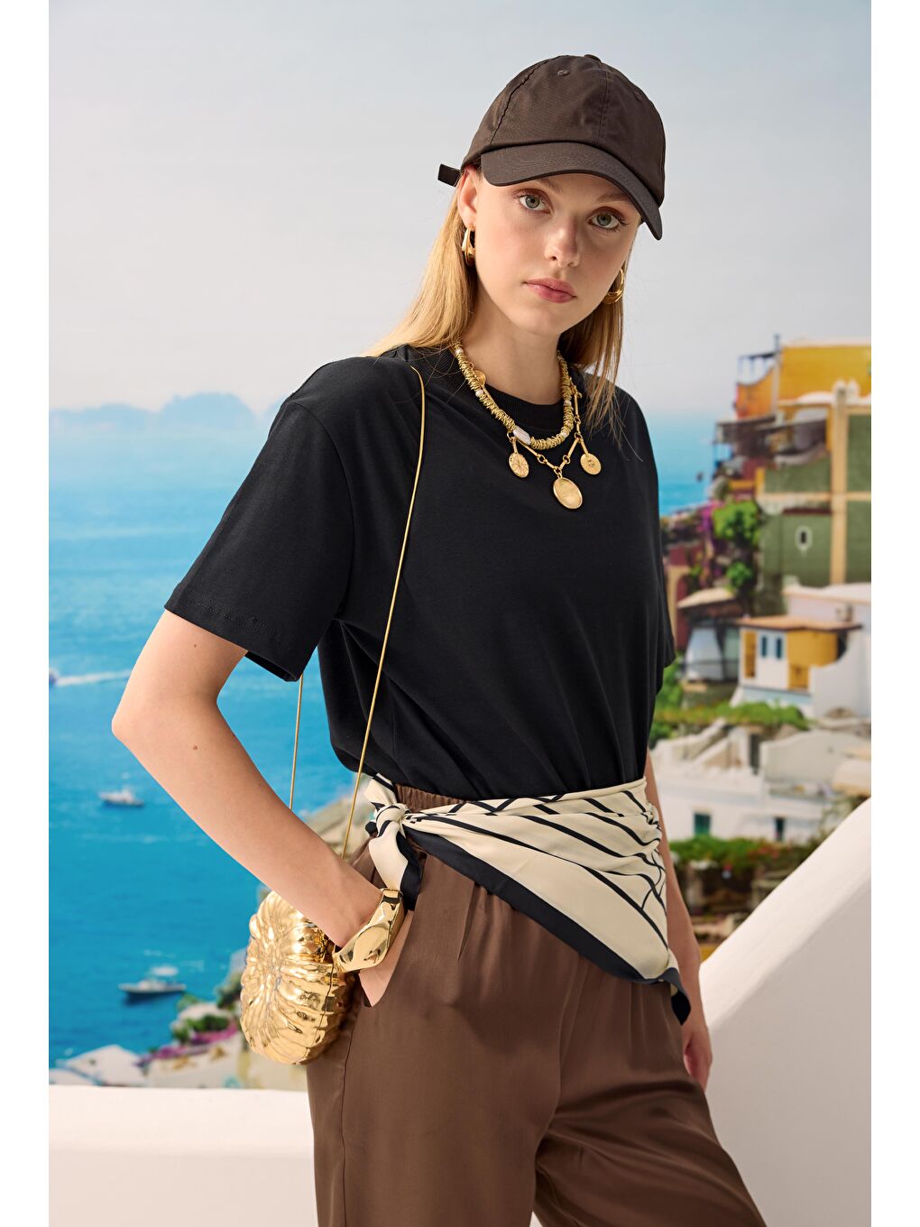 Kahverengi Saten Pantolon Kahve Çekirdeği-1