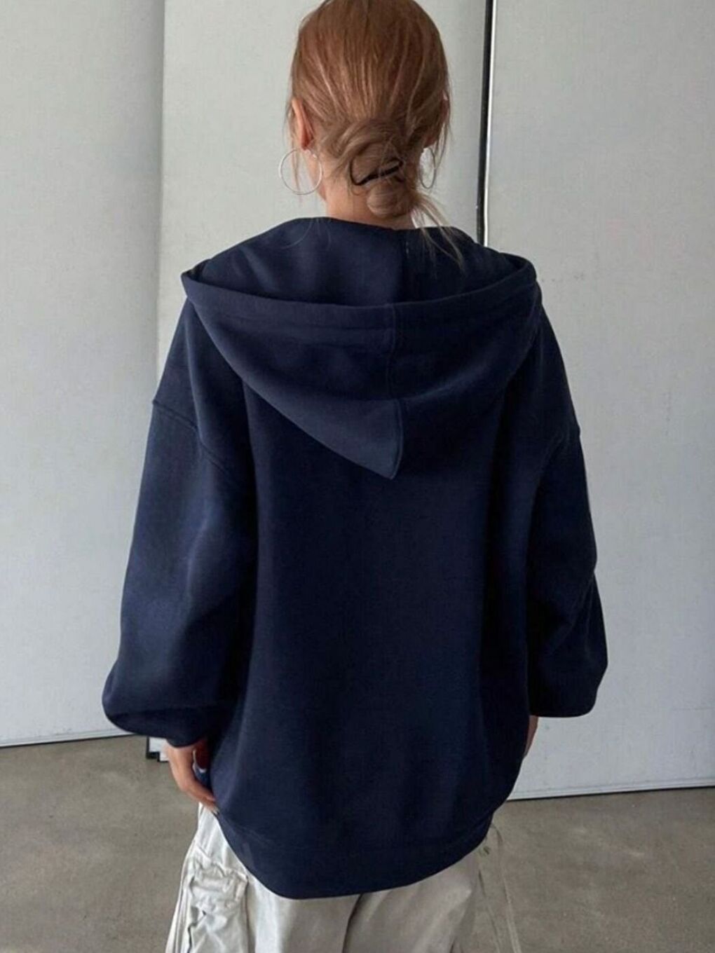 Lacivert Laci Horse Baskılı Fermuarlı Hırka-1