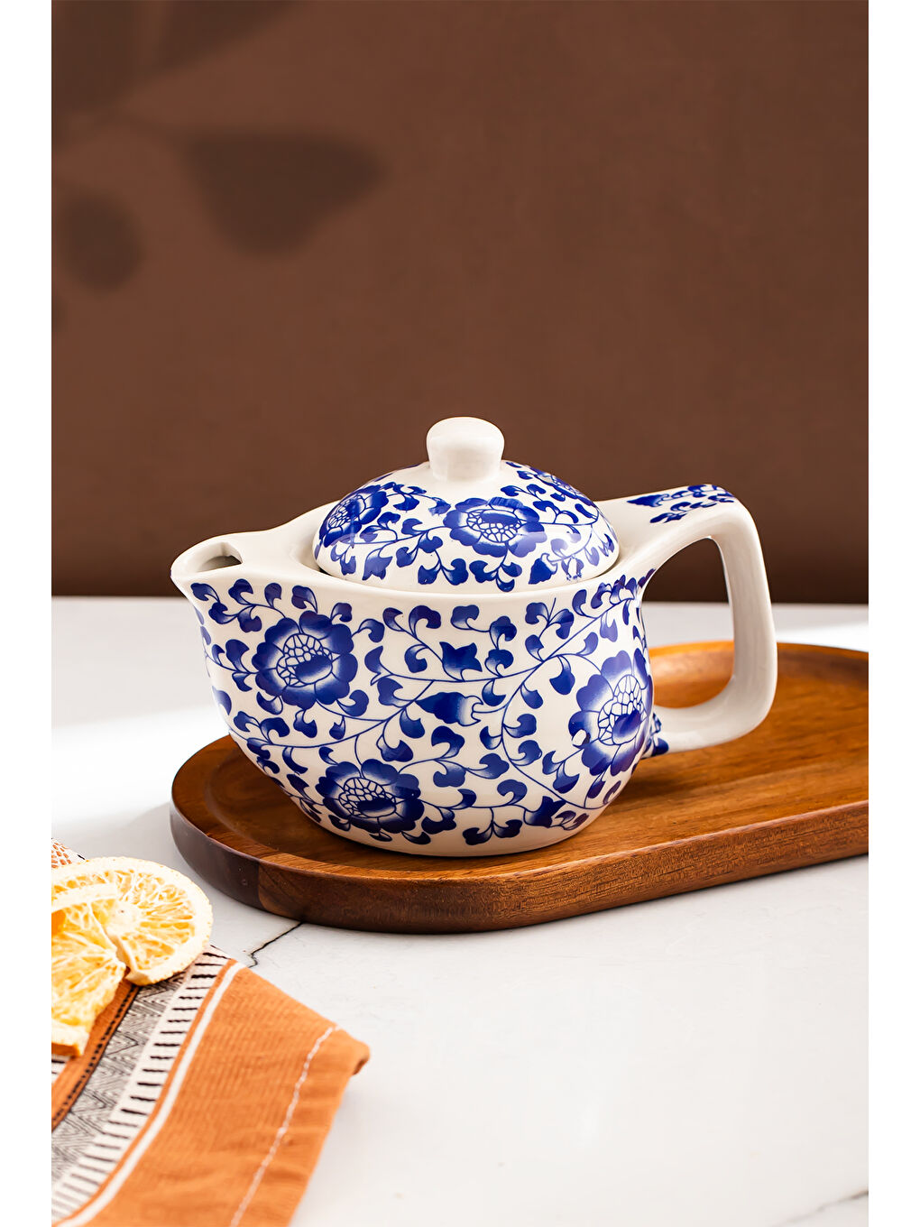 Beyaz DEM-133-6 Isıya Dayanıklı Porselen Demlik Bitki Çayı Demliği 400 ml