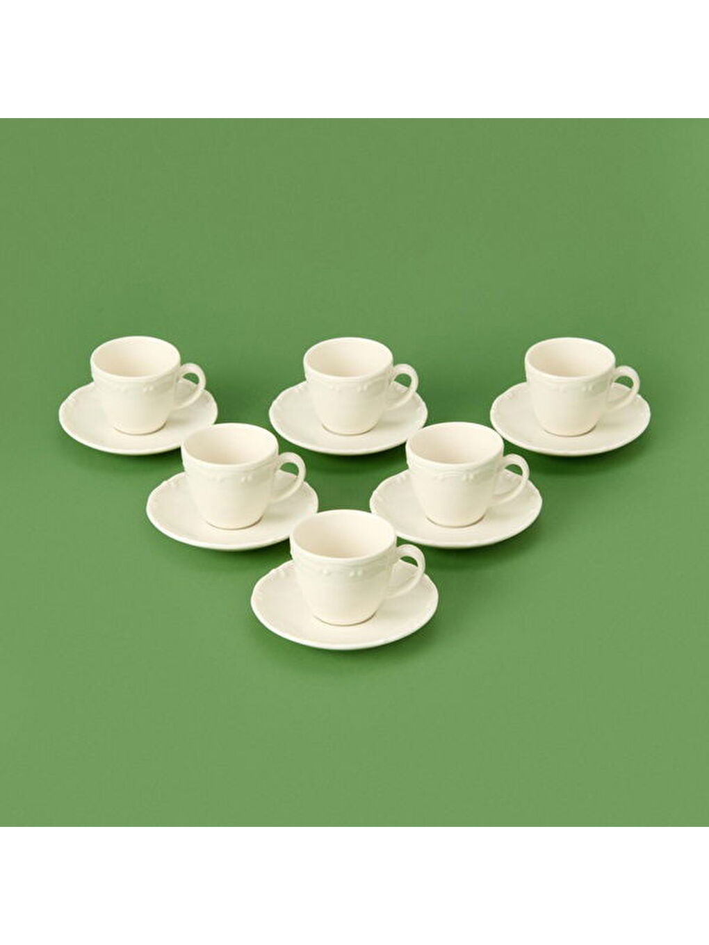 12 Parça Kahve Fincan Seti - Beyaz-1