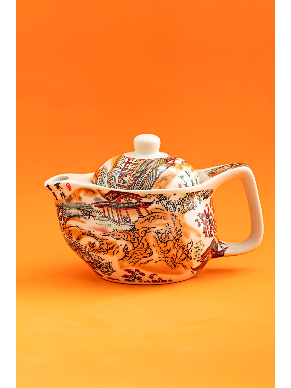 Beyaz DEM-131-1 Isıya Dayanıklı Porselen Demlik Bitki Çayı Demliği 400 ml