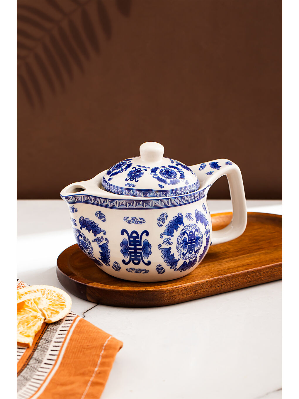 Beyaz DEM-133-7 Isıya Dayanıklı Porselen Demlik Bitki Çayı Demliği 400 ml