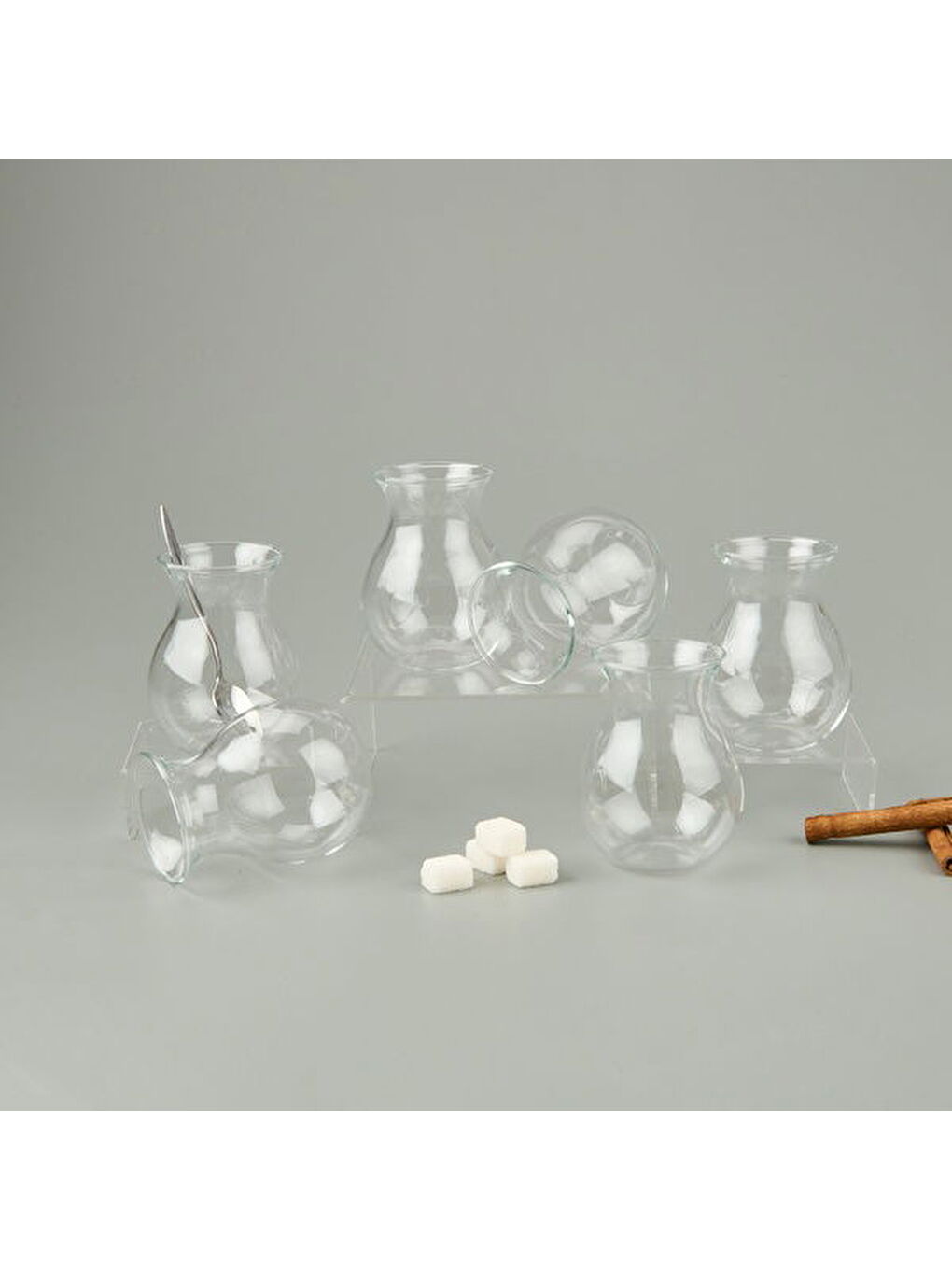 Renksiz Borosilikat Cam Düz 6'lı Çay Bardağı - Şeffaf-1