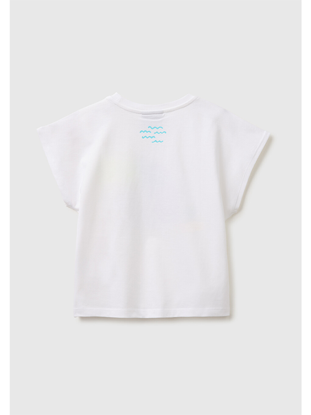 Kız Bebek Beyaz Lilo & Stitch Baskı Detaylı Bisiklet Yaka T-Shirt-1